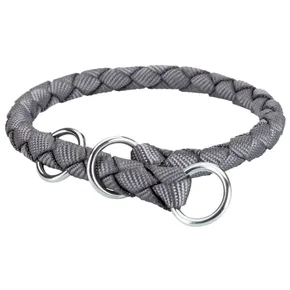 Nylonový obojok okrúhly CAVO (S) 25-31 cm/12 mm, grafit - DOPREDAJ S:30-36cm/12mm